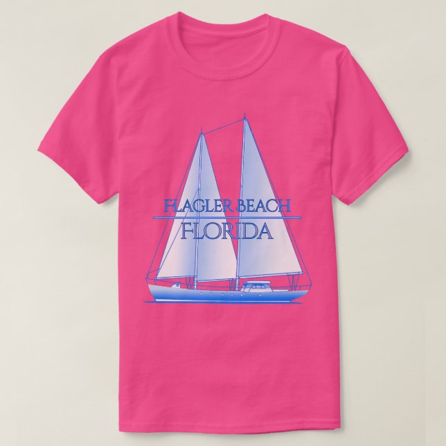 Flagler Beach Florida Coastal Nautical Sailing Sai T Shirt (Design framsida)