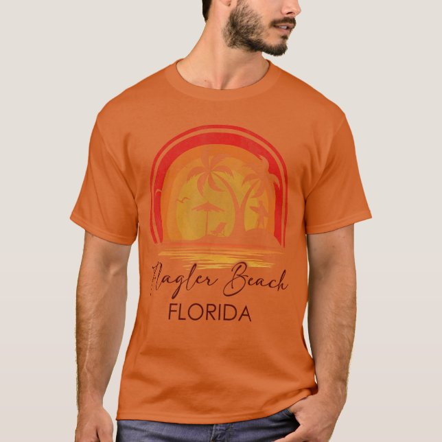 Flagler Beach Florida Summer Vacation Tropical Sol T Shirt (Framsida)