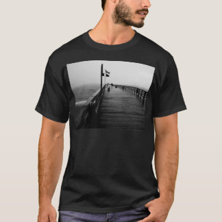 Flagler Beach Pier Black and White Photography T Shirt