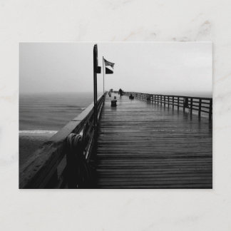 Flagler Beach Pier Black and White Photography Vykort