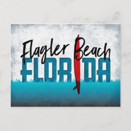 Flagler Beach Postcard Florida Surfboard Vykort