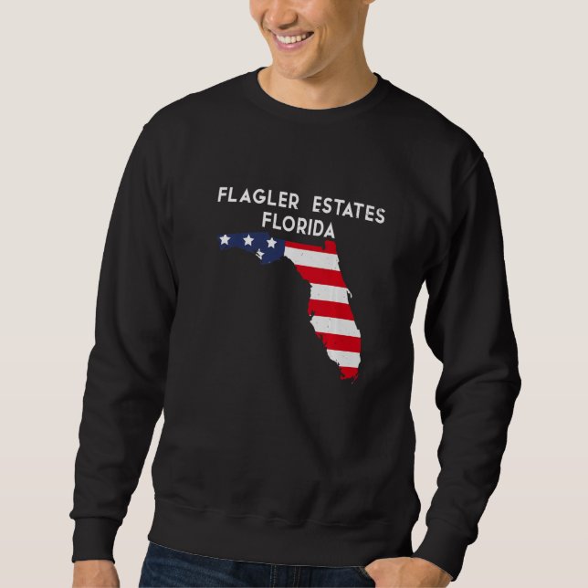 Flagler Estates Florida USA Stat Amerika Resa F Lång Ärmad Tröja (Framsida)