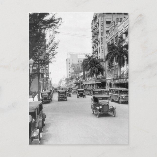 Flagler Street, Miami, 1920-talet Vykort (Framsida)