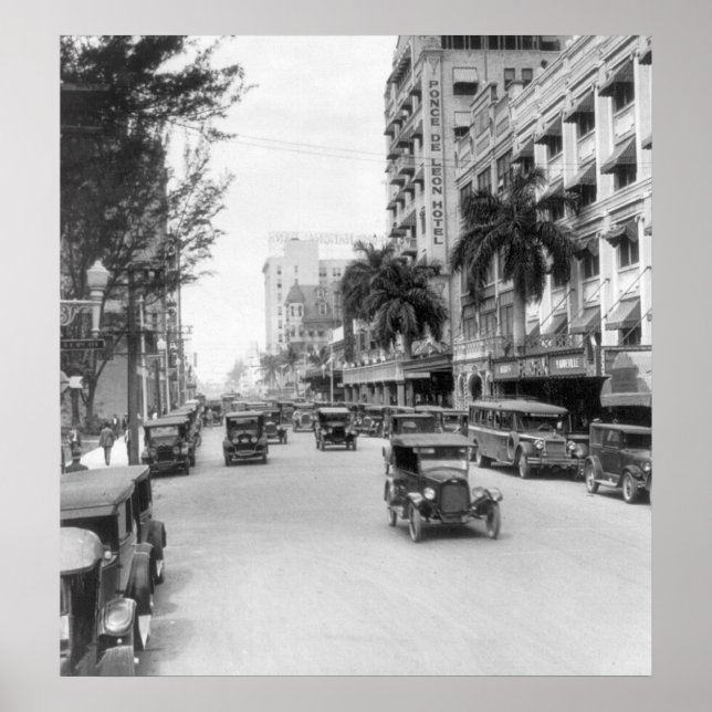 Flagler Street, Miami, 1926 Poster (Framsidan)
