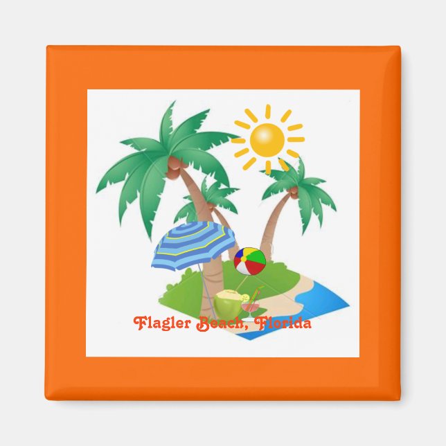 FlaglerBeach, Florida-mall för kylmagnet Magnet (Framsidan)