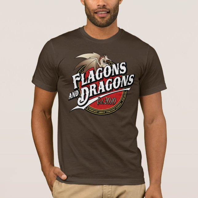 Flagons och logotyp för drakePodcast Est.2010 T-shirt (Framsida)