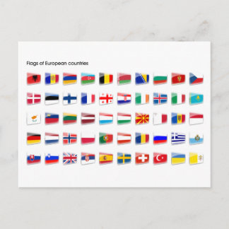 Flags of European country Vykort