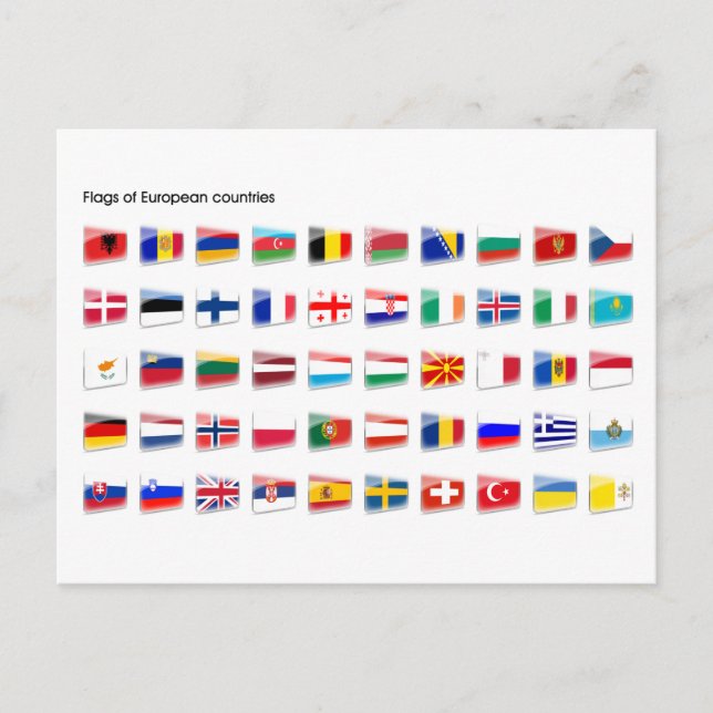 Flags of European country Vykort (Framsida)