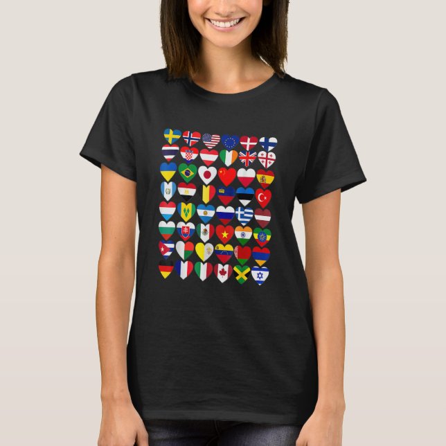 Flags of the Countries of the World International  T Shirt (Framsida)