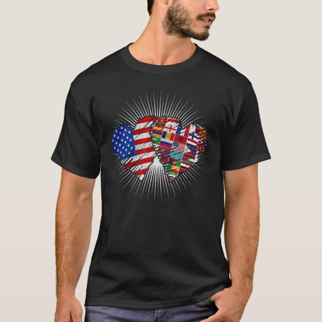 Flags of the Countries of the World International  T Shirt (Framsida)