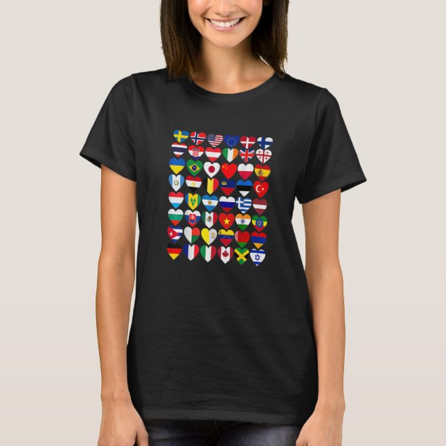 Flags of the Countries of the World International  T Shirt (Framsida)