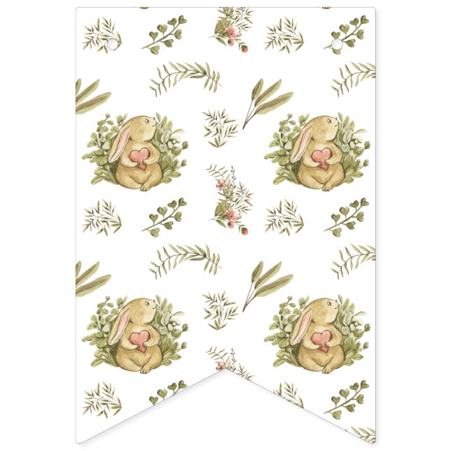 Flags - Rabbits And Hearts Pattern Vimplar (Första flaggan)