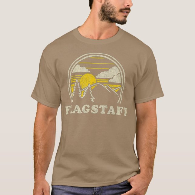 Flagstaff Arizona AZ Vintage Hiking Mountains T Shirt (Framsida)