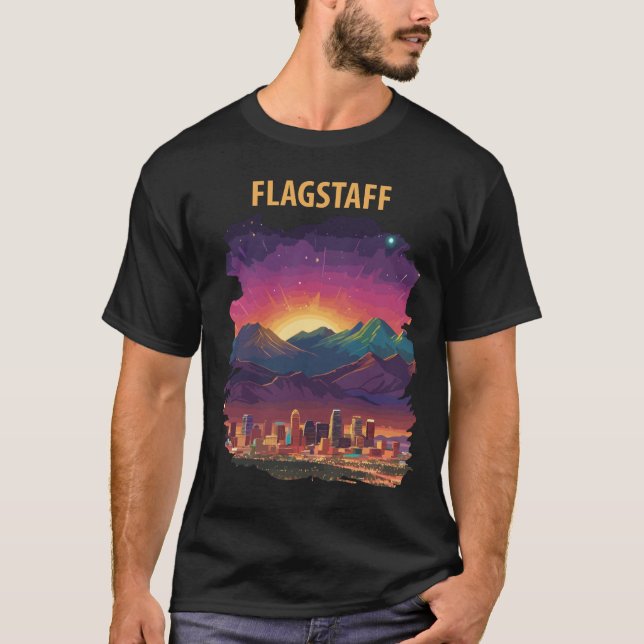 Flagstaff Arizona Berg Retro Resa T Shirt (Framsida)