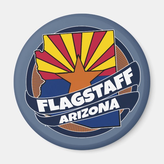 Flagstaff Arizona flagga burst magnet (Framsidan)