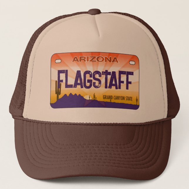 Flagstaff Arizona flagga-registreringsskylt Keps (Framsida)