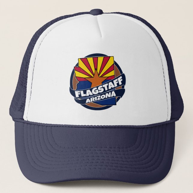 Flagstaff Arizona flagga sprängde truckerkeps (Framsida)