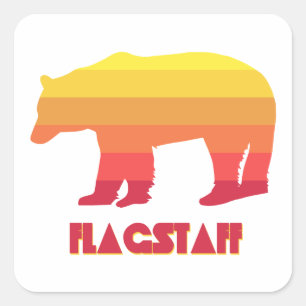 Flagstaff Arizona Rainbow Bear Fyrkantigt Klistermärke