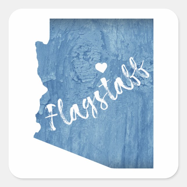 Flagstaff Arizona Wood Grain Fyrkantigt Klistermärke (Framsida)