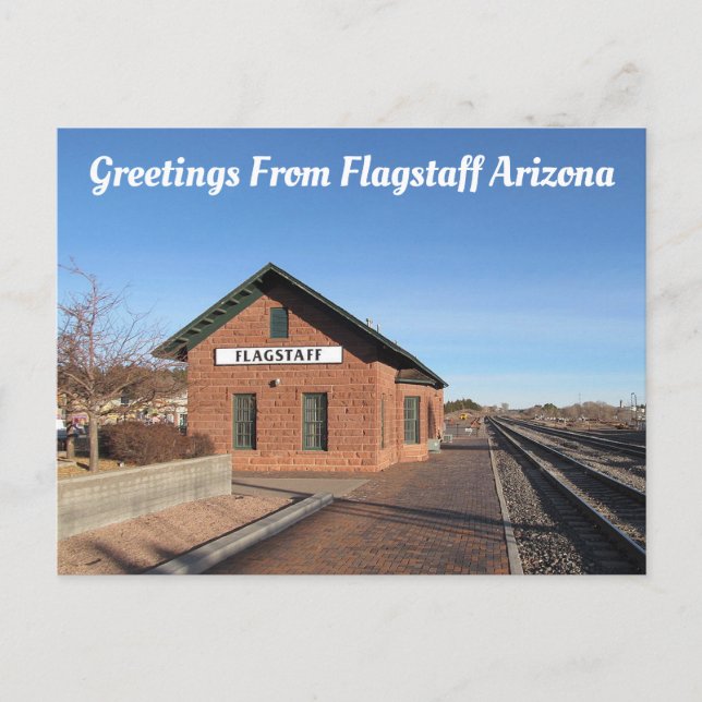 Flagstaff "Old Depot" Arizona Vykort (Framsida)