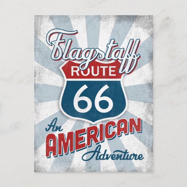Flagstaff Route 66 Vintage America Arizona Vykort (Framsida)