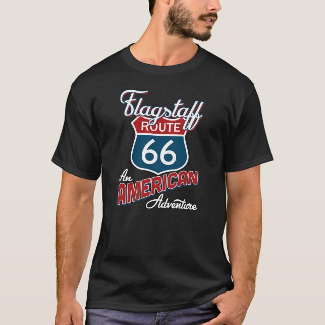 Flagstaff T-shirt Route 66 Vintage Amerika Arizona (Framsida)