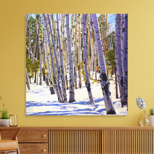 Flagstaff Vinter Asp Landskap – Daniel Fishback Canvastryck