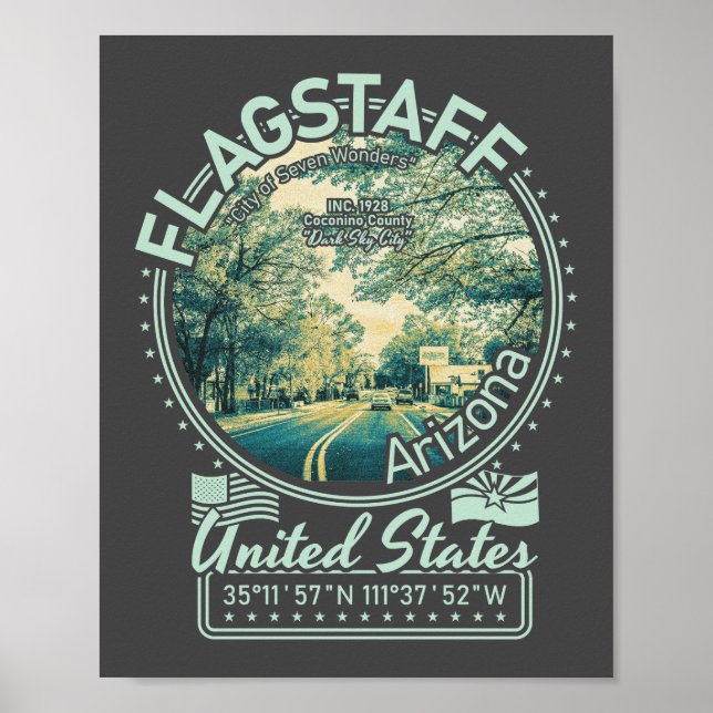 FLAGSTAFFSTAD - STATEN ARIZONA POSTER (Framsidan)