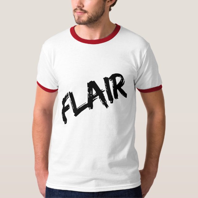 FLAIR Tryckt Herr Bas Ring T Shirt (Framsida)