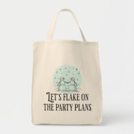 Flake on party plans funny snowman tote gift tygkasse