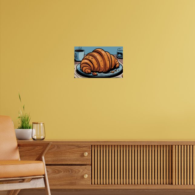 Flakig Croissantfrukost Poster (Vardagsrum 2)