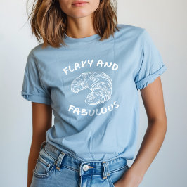 Flakig och fantastisk fransk croissant t shirt