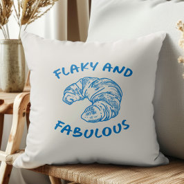 Flakig och fantastisk fransk croissant, valfri fär kudde