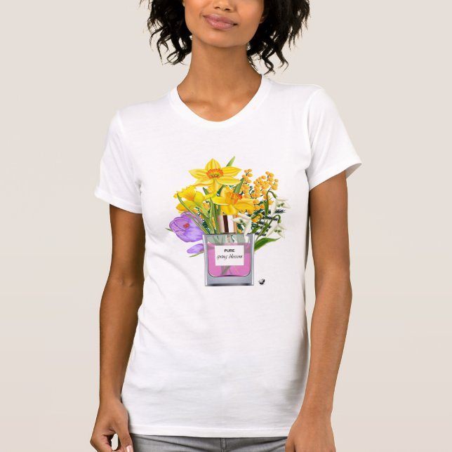 Flakon Pure spring blossom mit Frühlingsblumen T Shirt (Framsida)