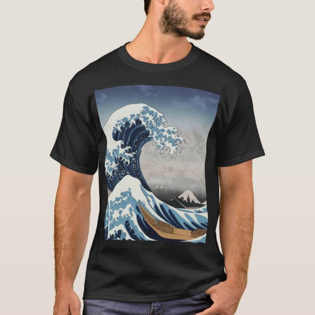 "Fläkt Anime Stil T-Shirt: inspirerad av Hokusai's T Shirt (Framsida)