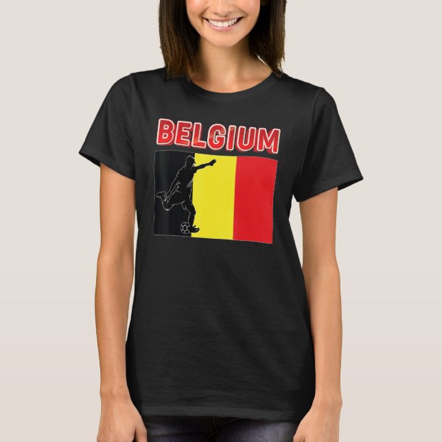 Fläkt Belgium National Team World Football Soccer  T Shirt (Framsida)