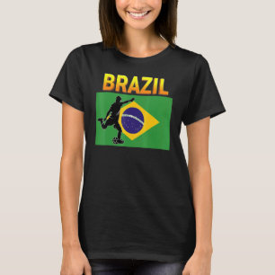 Fläkt Brasiliens nationella lag Världsfotbollsfotb T Shirt