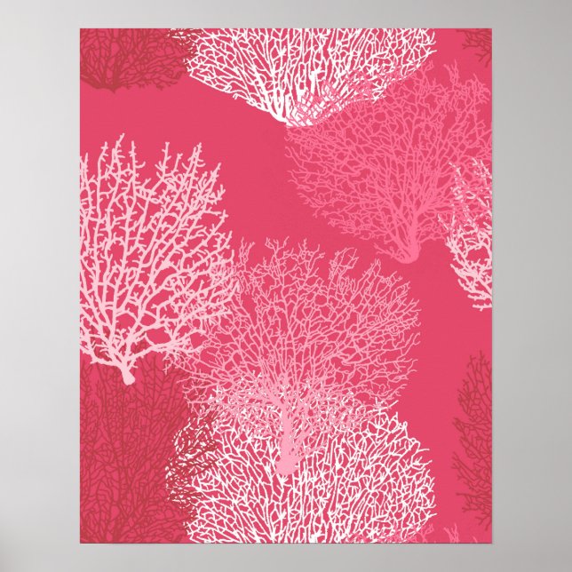 Fläkt Coral Print, Rosa av korall Poster (Framsidan)
