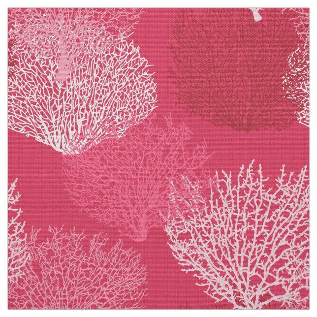 Fläkt Coral Print, Rosa av korall Tyg (Provkarta)