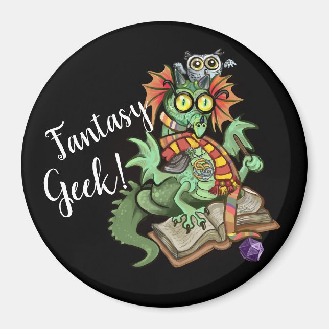 Fläkt Dragon "Fantasy Geek"! Magnet (Framsidan)