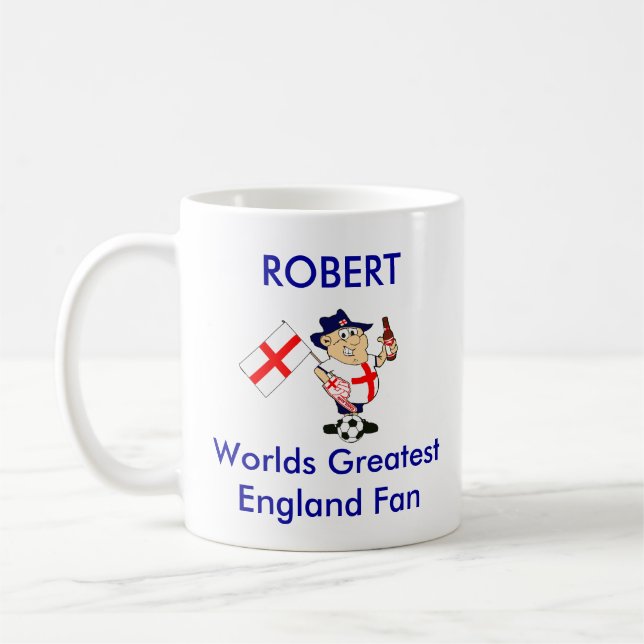 Fläkt för anpassadeEngland fotboll Kaffemugg (Vänster)