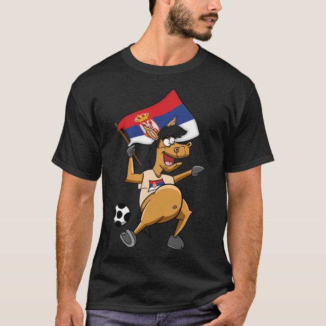Fläkt häst Serbien T Shirt (Framsida)