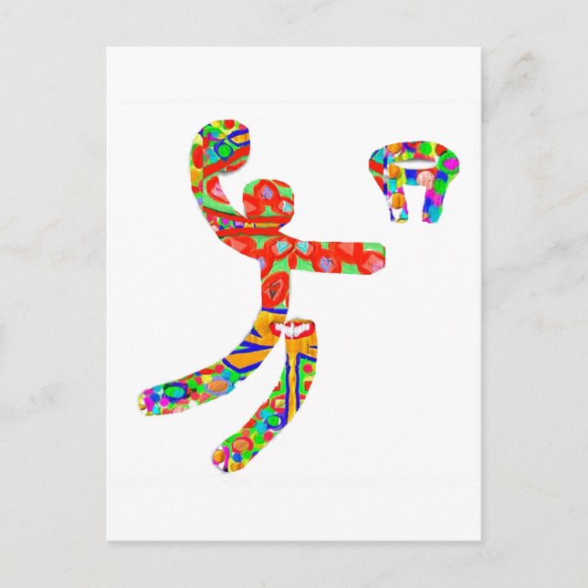 Fläkt i BasketBall Basket Boll Vykort (Framsida)