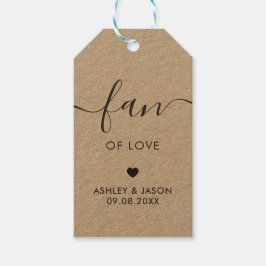 Fläkt, Kärlek, Hand Fläkt Favor, Bröllop Gift Märk Presentetikett
