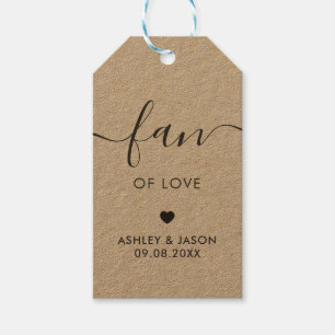 Fläkt, Kärlek, Hand Fläkt Favor, Bröllop Gift Märk Presentetikett