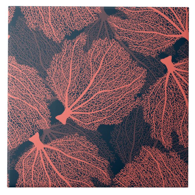 Fläkt levande colral kakelplatta (Framsidan)