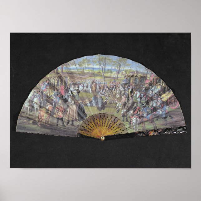 Fläkt som skildrar giftermålen av Louis of Frankri Poster (Framsidan)