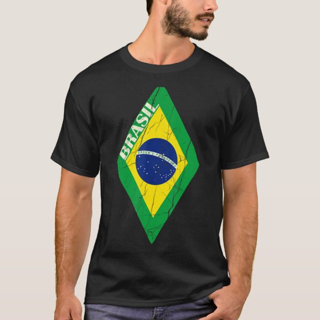 Fläkt-supportrar för fotbollsmatchen i Team Brasil T Shirt (Framsida)