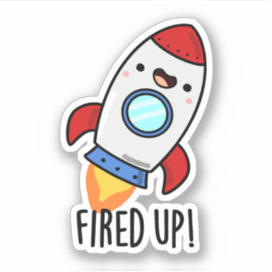 Fläkt upp Funny Rocket Pun Klistermärken