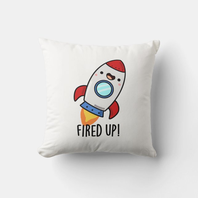 Fläkt upp Funny Rocket Pun Kudde (Framsida)